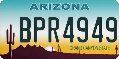 AZ license plate BPR4949