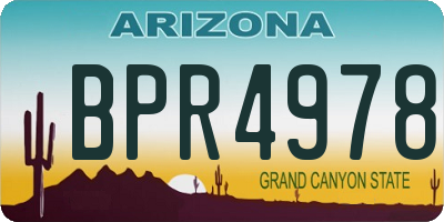 AZ license plate BPR4978