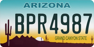 AZ license plate BPR4987