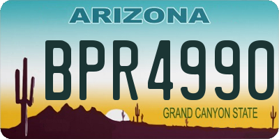 AZ license plate BPR4990