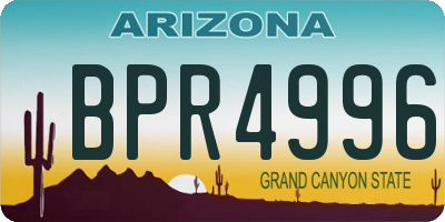 AZ license plate BPR4996