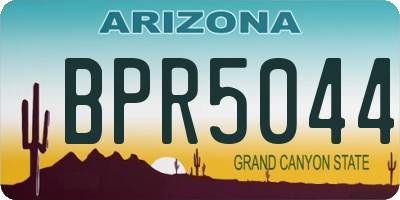 AZ license plate BPR5044