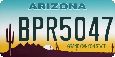 AZ license plate BPR5047