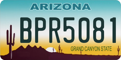 AZ license plate BPR5081