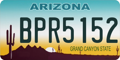 AZ license plate BPR5152