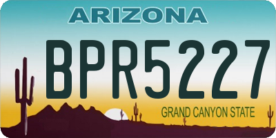 AZ license plate BPR5227