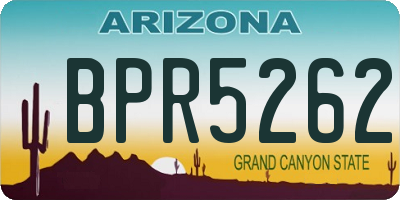 AZ license plate BPR5262