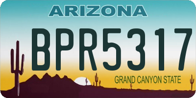 AZ license plate BPR5317