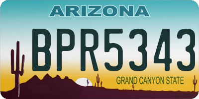 AZ license plate BPR5343