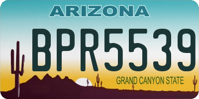 AZ license plate BPR5539