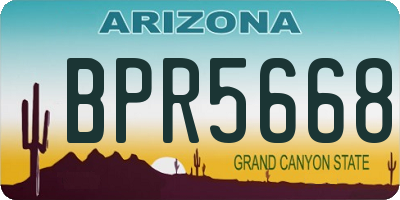 AZ license plate BPR5668