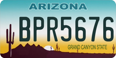 AZ license plate BPR5676