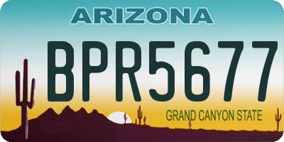 AZ license plate BPR5677