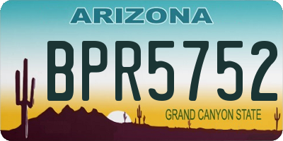 AZ license plate BPR5752