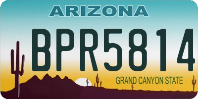 AZ license plate BPR5814