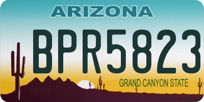 AZ license plate BPR5823