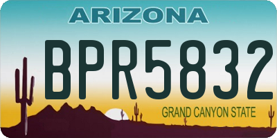 AZ license plate BPR5832