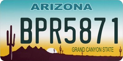 AZ license plate BPR5871