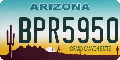 AZ license plate BPR5950