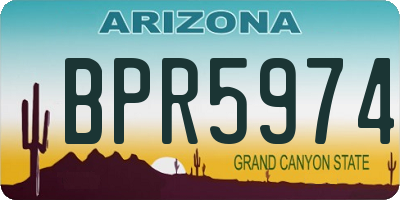 AZ license plate BPR5974