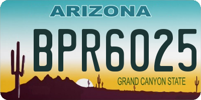 AZ license plate BPR6025