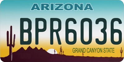 AZ license plate BPR6036