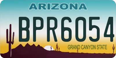 AZ license plate BPR6054
