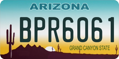AZ license plate BPR6061