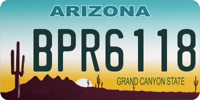 AZ license plate BPR6118