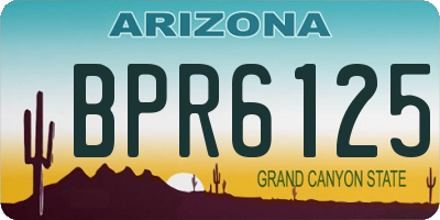 AZ license plate BPR6125