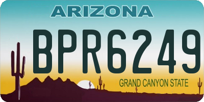AZ license plate BPR6249