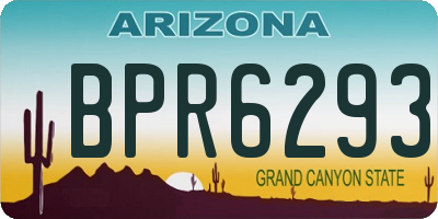 AZ license plate BPR6293