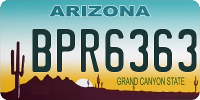 AZ license plate BPR6363