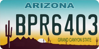 AZ license plate BPR6403