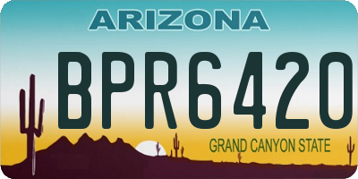 AZ license plate BPR6420