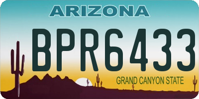 AZ license plate BPR6433