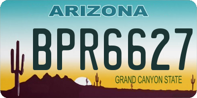 AZ license plate BPR6627