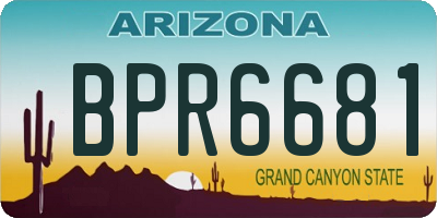 AZ license plate BPR6681