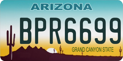 AZ license plate BPR6699