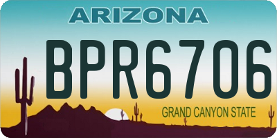 AZ license plate BPR6706