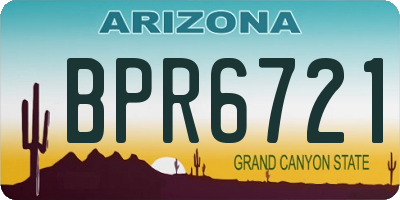 AZ license plate BPR6721