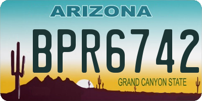 AZ license plate BPR6742