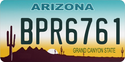 AZ license plate BPR6761