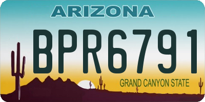 AZ license plate BPR6791