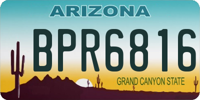AZ license plate BPR6816