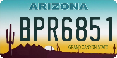 AZ license plate BPR6851
