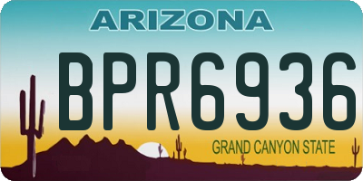 AZ license plate BPR6936