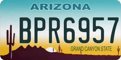 AZ license plate BPR6957