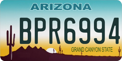 AZ license plate BPR6994