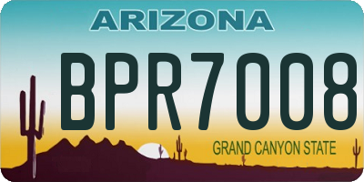 AZ license plate BPR7008
